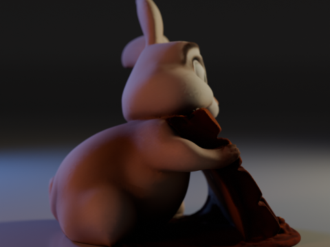 Easter bunny eating 3Dプリントモデル