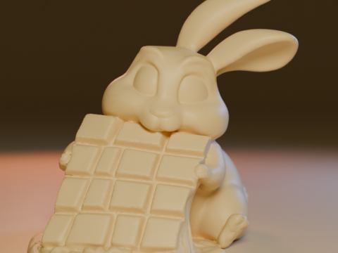 Easter bunny eating 3Dプリントモデル