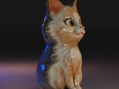 Cute and elegant cat 3D Print Model