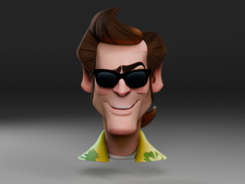 Ace Ventura caricature 3Dプリントモデル