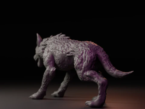 Gray wolf 3D Print Model