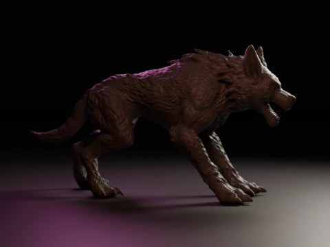 Gray wolf 3D Print Model