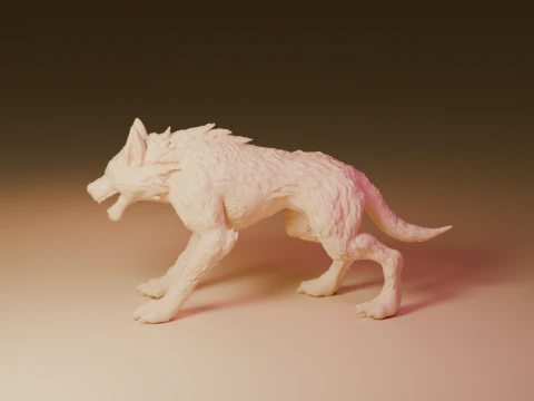Gray wolf 3D Print Model