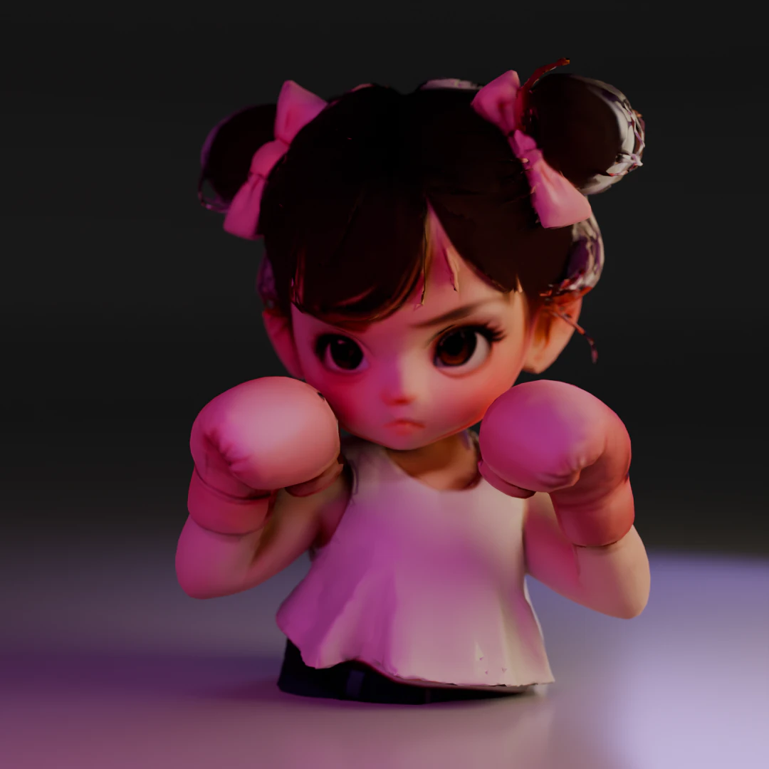 Boxer woman 3D Print Model .c4d .max .obj .3ds .fbx .stl .blend 