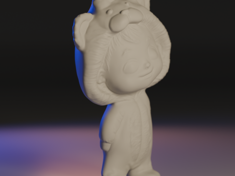Cubby The Kid in a Bear Robe 3D Принт Модель