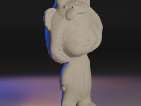 Cubby The Kid in a Bear Robe 3D Print Model