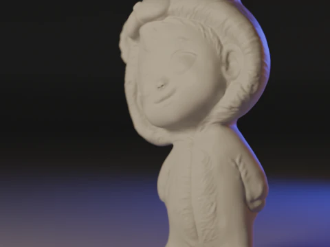 Cubby The Kid in a Bear Robe 3D Print Model