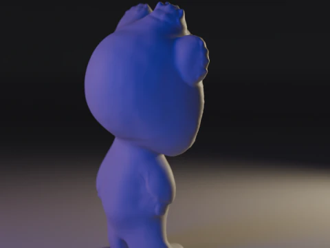 Cubby The Kid in a Bear Robe 3D Print Model