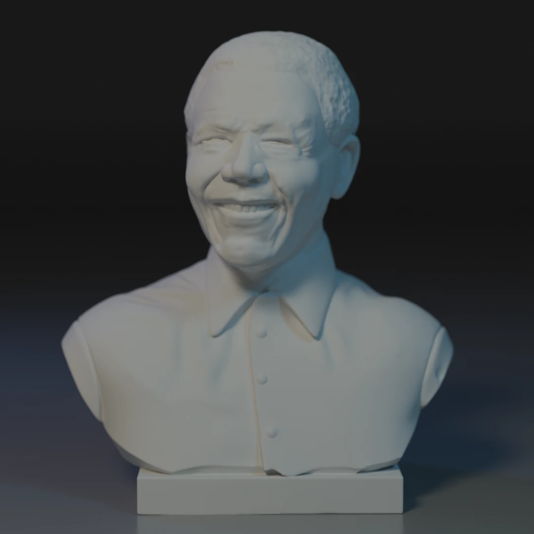 Nelson Mandela 3D Print Model .c4d .max .obj .3ds .fbx .stl .blend 