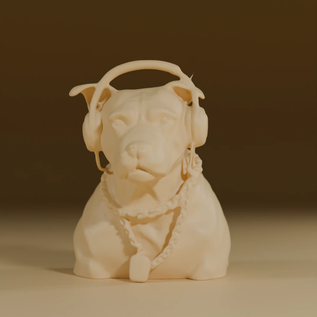 Pit Bull Terrier 3D Print Model .c4d .max .obj .3ds .fbx .stl .blend