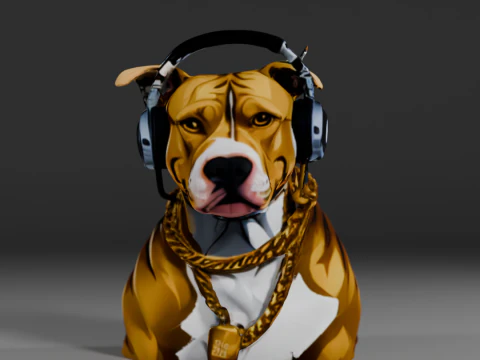 Pit Bull Terrier 3D Print Model
