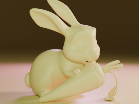 Rabbit eating carrot Modelo de impresión 3D