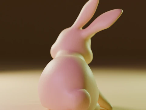 Rabbit eating carrot 3D Print Model