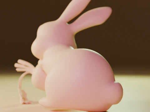 Rabbit eating carrot 3D Print Model