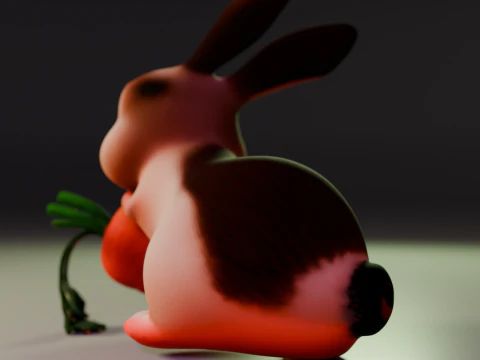 Rabbit eating carrot 3D Print Model