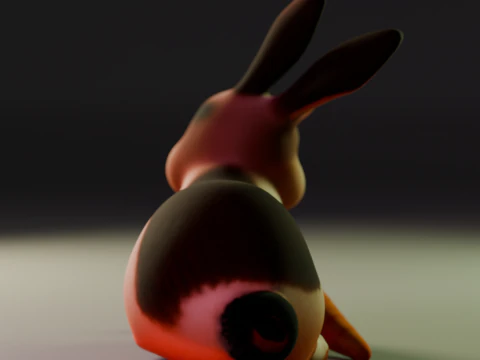 Rabbit eating carrot 3D Print Model