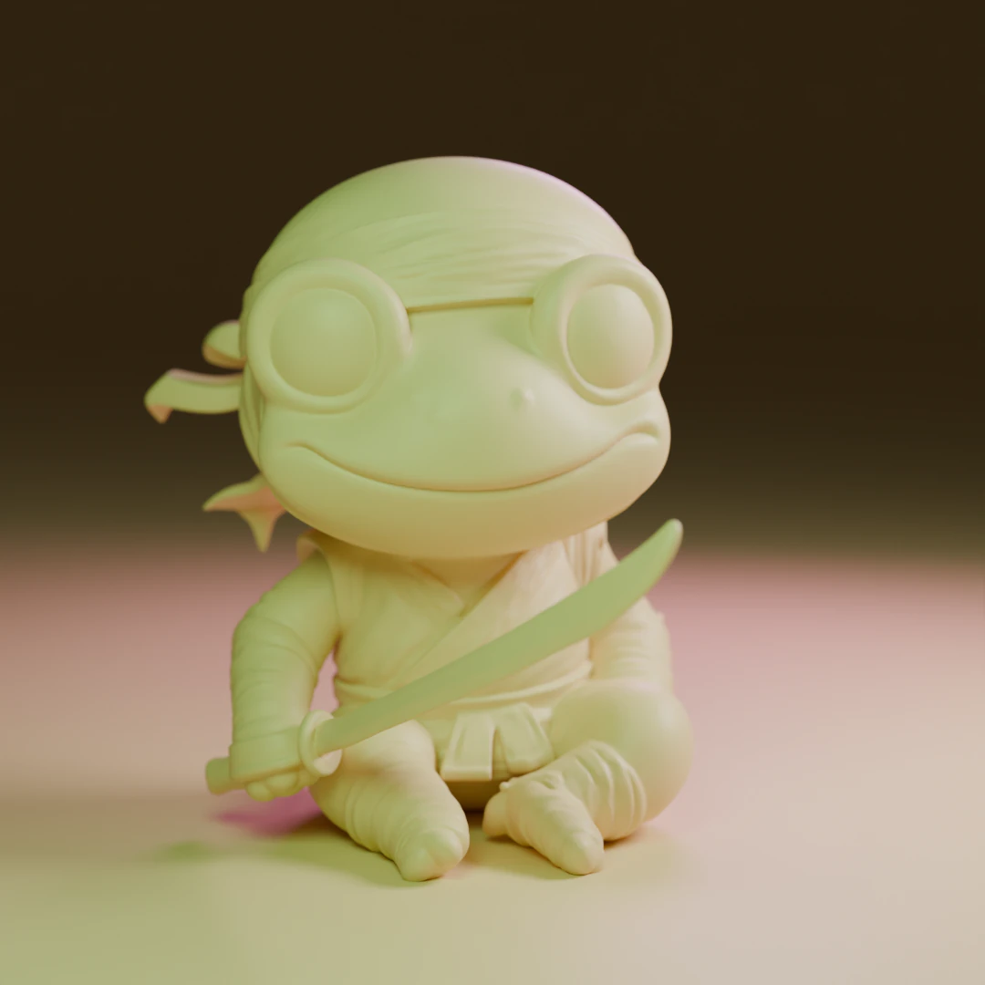 Ninja frog 3D Print Model .c4d .max .obj .3ds .fbx .stl .blend 