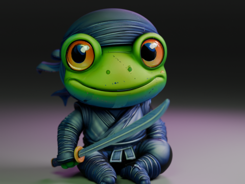 Ninja frog 3D Print Model