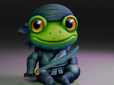 Ninja frog 3D Print Model