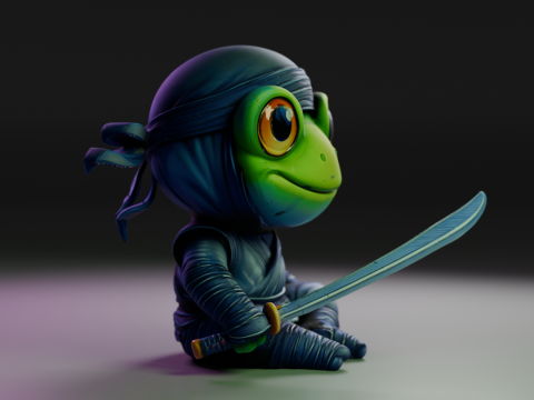 Ninja frog 3D Print Model