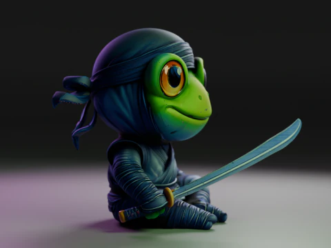 Ninja frog 3D Print Model