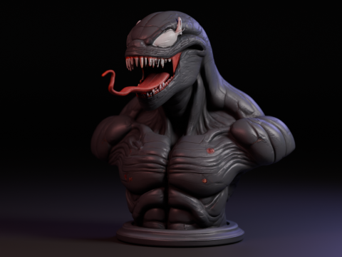 Venom bust 3D Baskı Modeli