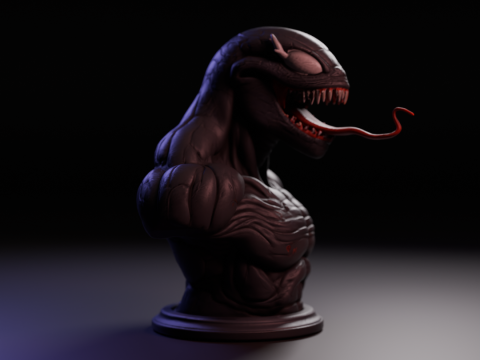 Venom bust 3D Baskı Modeli
