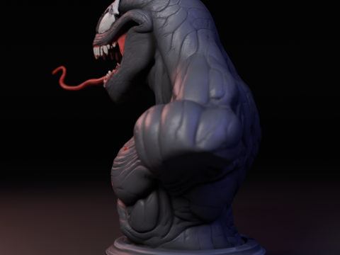 Venom bust 3D Baskı Modeli