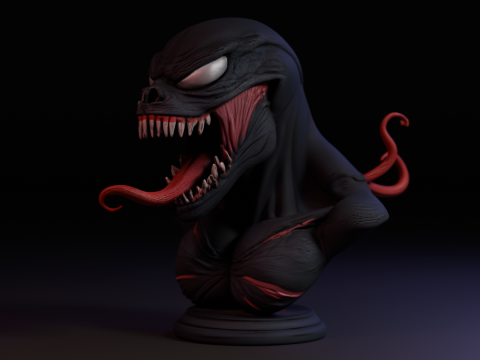 Venom bust 3D 打印模型