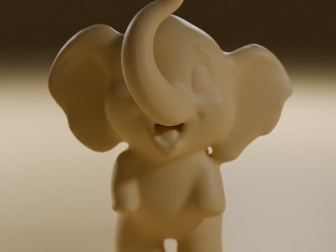 Cute elephant 3D Print Model