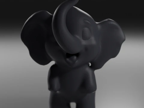 Cute elephant 3D Print Model