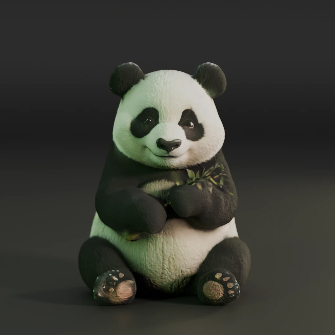 Panda bear 3D Print Model .c4d .max .obj .3ds .fbx .stl .blend 