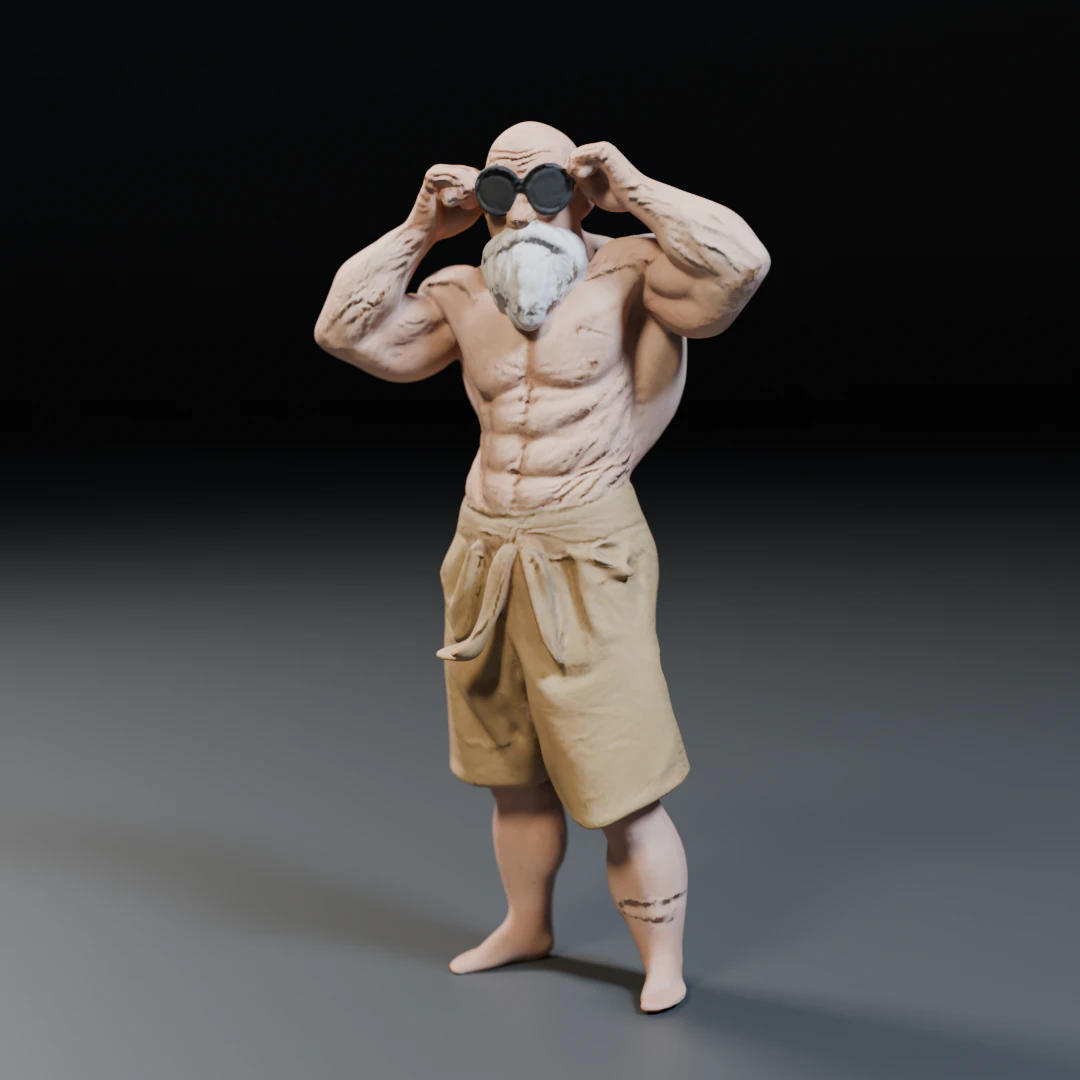 Mestre Kame Master Roshi 3D Print Model .c4d .max .obj .3ds .fbx .stl .blend