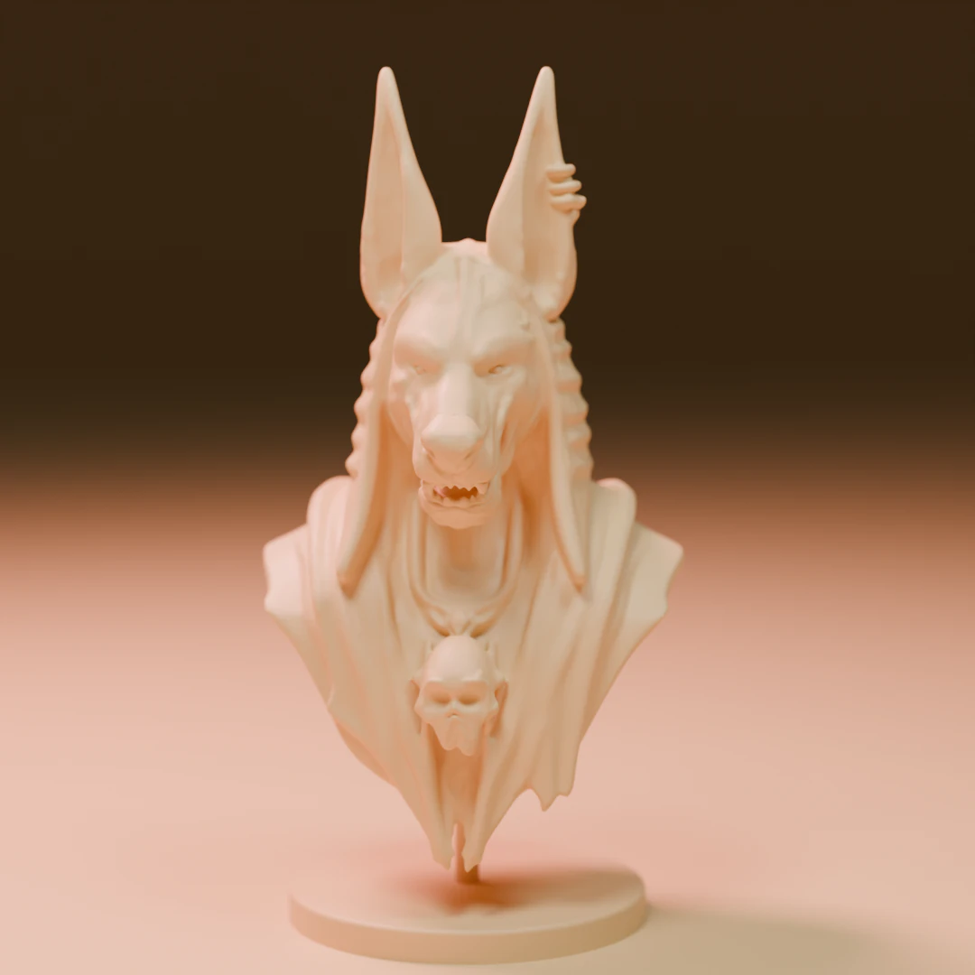 Bust of Anubis 3D Print Model .c4d .max .obj .3ds .fbx .stl .blend