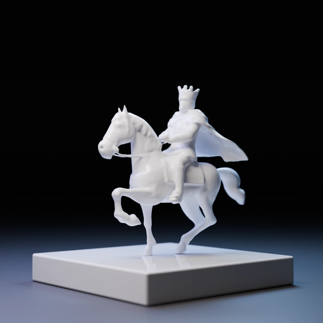 The porcelain king 3D Print Model .c4d .max .obj .3ds .fbx .stl .blend