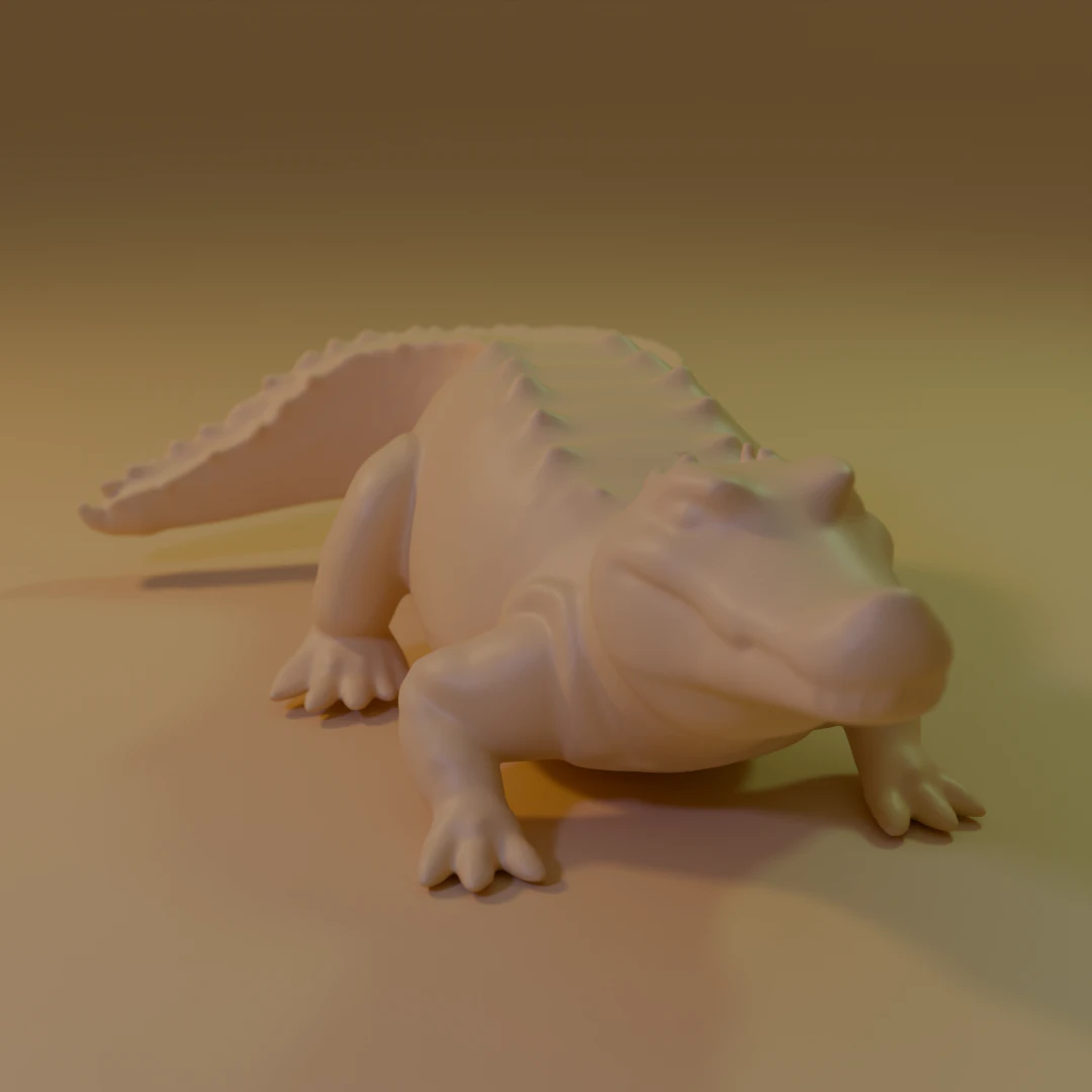 Crocodile 3D Print Model .c4d .max .obj .3ds .fbx .stl .blend