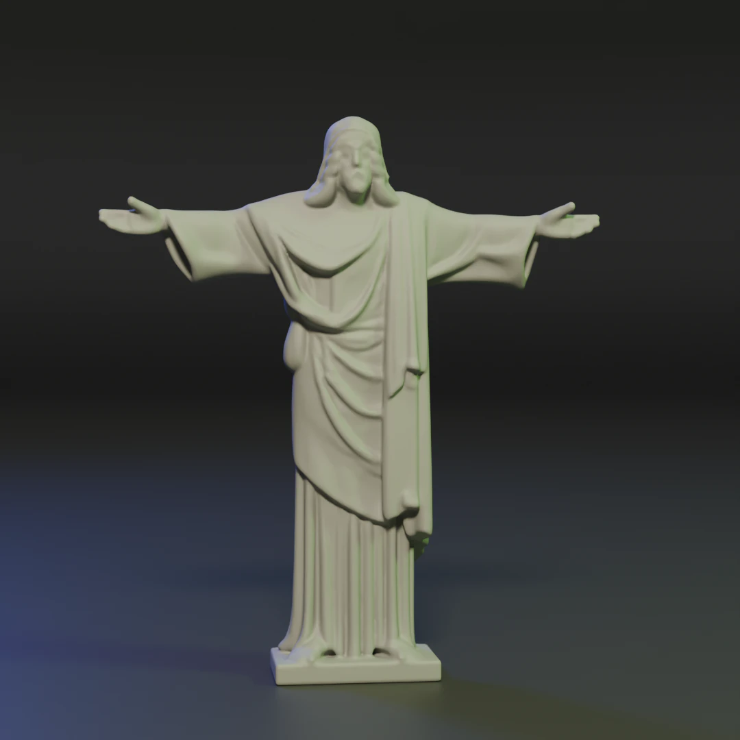 Christ the Redeemer 3D Print Model .c4d .max .obj .3ds .fbx .stl .blend 