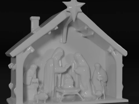 Абстрактная сцена Рождества 3D Принт Модель