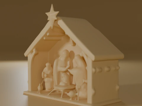 Абстрактная сцена Рождества 3D Принт Модель