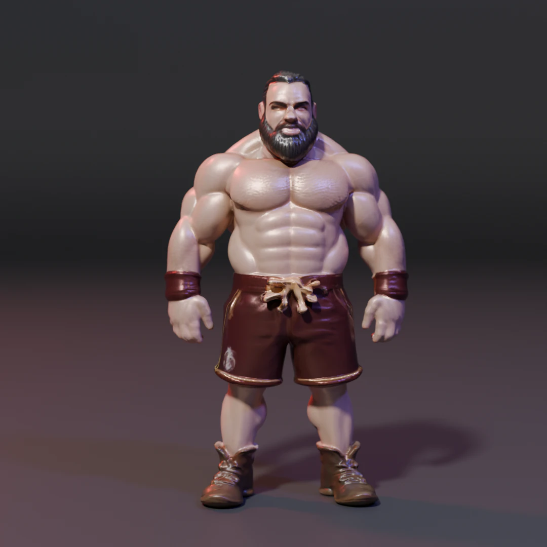 Brutos Fighter 3D Print Model .c4d .max .obj .3ds .fbx .stl .blend 