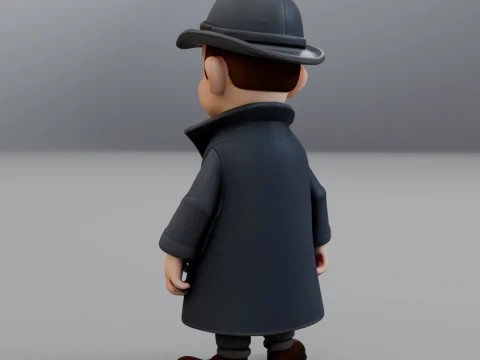 Estilo de dibujos animados de Sherlock Holmes Modelo de impresión 3D