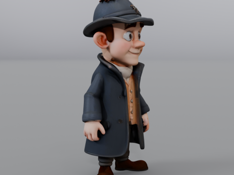 Sherlock Holmes cartoon style 3D Druckmodell