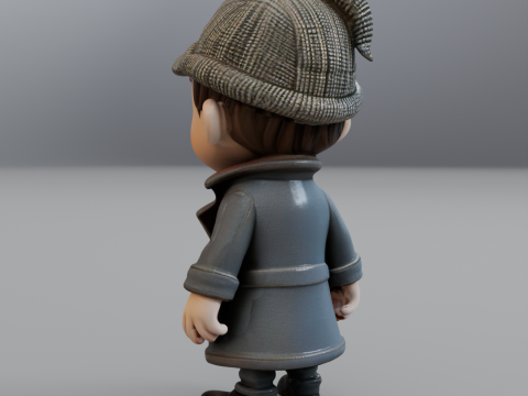 Sherlock Holmes cartoon style 3D Print Model