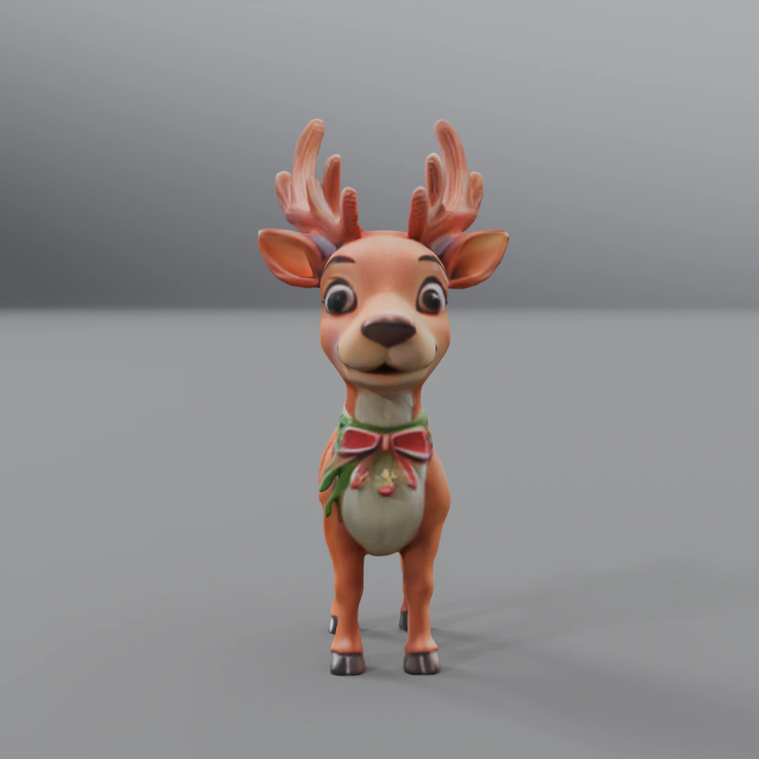 Santas reindeer 3D Print Model .c4d .max .obj .3ds .fbx .stl .blend