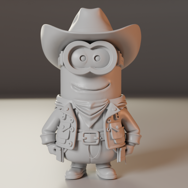 Minion cowboy 3D-Druckmodell .c4d .max .obj .3ds .fbx .stl .blend