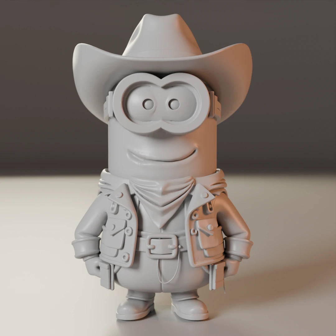 Minion cowboy 3D Print Model .c4d .max .obj .3ds .fbx .stl .blend 