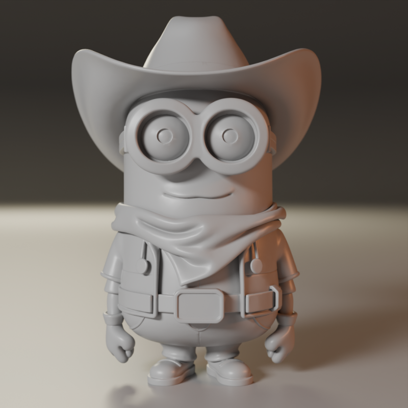 Minion cowboy 3Dプリントモデル .c4d .max .obj .3ds .fbx .stl .blend