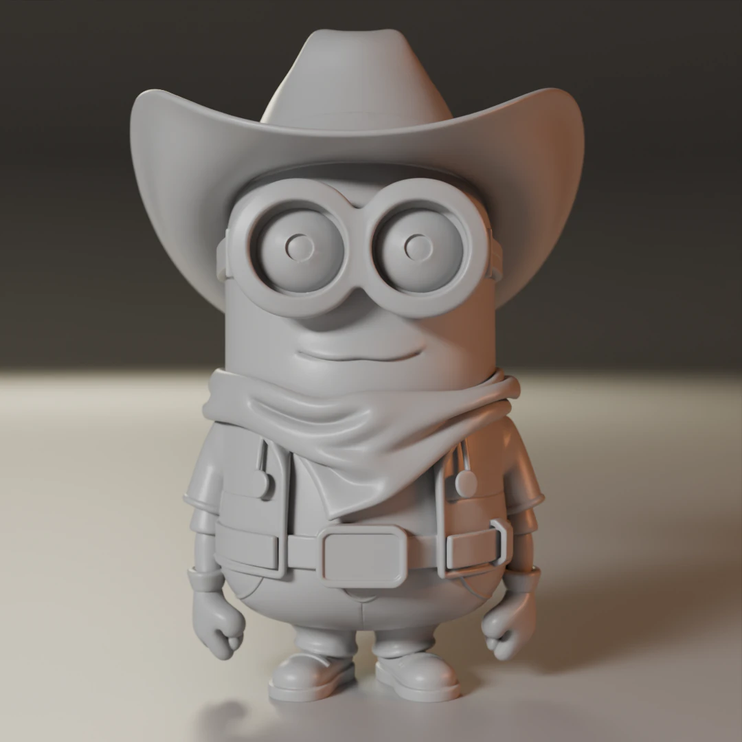 Minion cowboy 3D Print Model .c4d .max .obj .3ds .fbx .stl .blend 