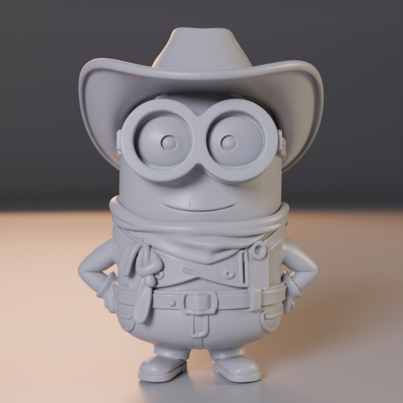Minion cowboy Modelo de Impressão 3D .c4d .max .obj .3ds .fbx .stl .blend