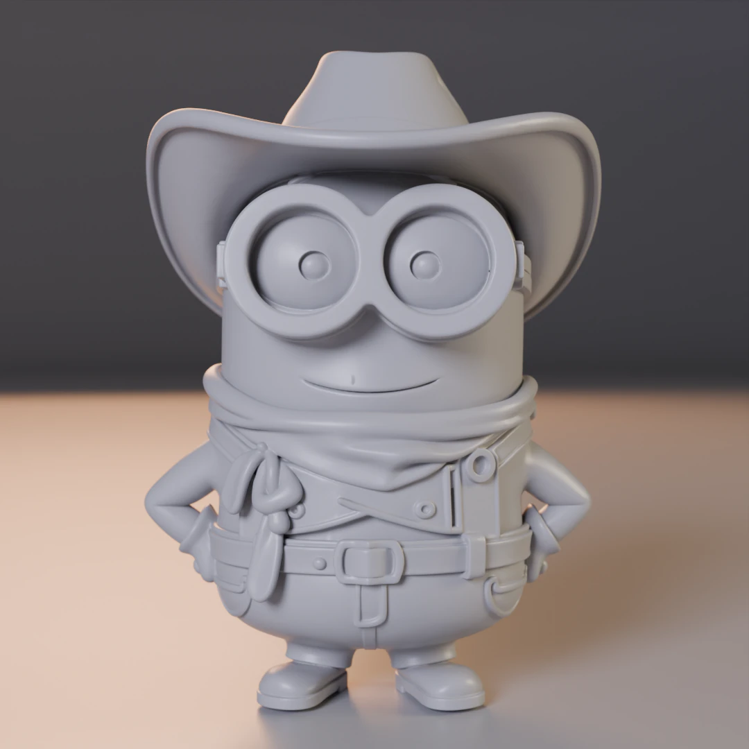 Minion cowboy 3D Print Model .c4d .max .obj .3ds .fbx .stl .blend 